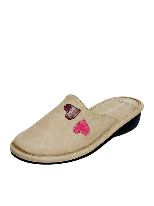 Astra-10 Winter Damen Hausschuhe Beige