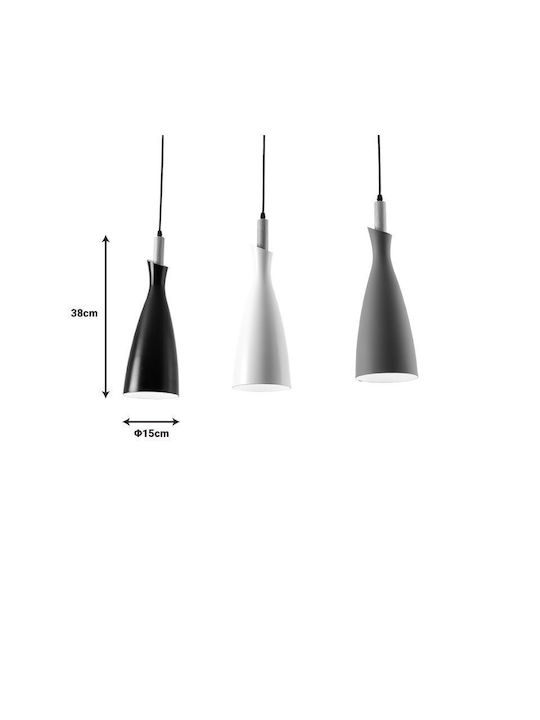 Pakketo Eracile Adjustable Pendant Light Gray with Socket E27 70x38cm