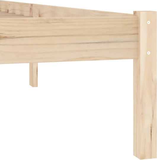 Vidaxl Bed Frame Without Mattress 193x203cm Solid Pine Wood 1 Piece Double Brown