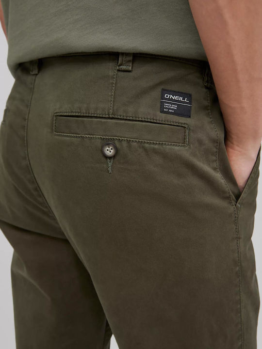 Pantaloni Chino cu Croială Slim Verde