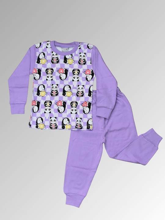 Esthisis Kids Pyjamas Winter Cotton Lila