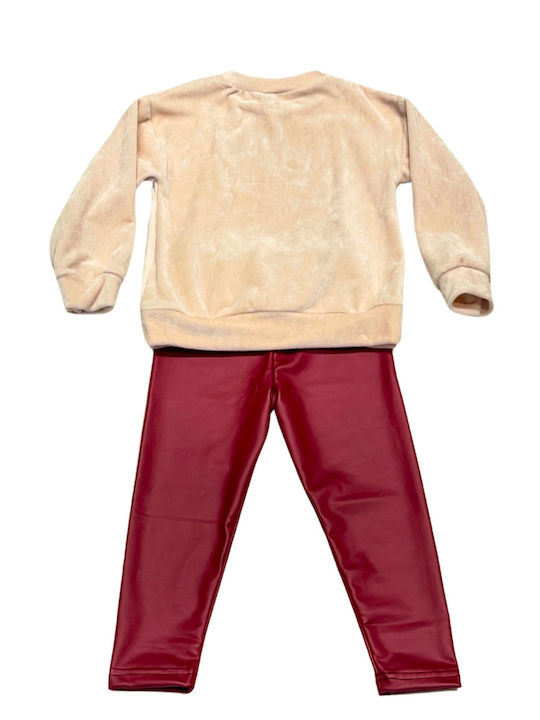 Babylon Kids Set with Pants Winter 2pcs Beige, Burgundy