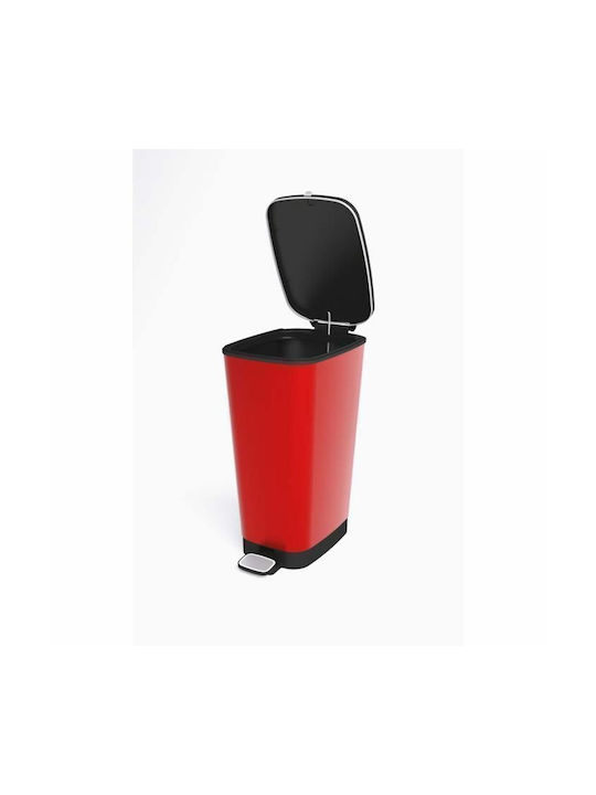 Kis Waste Bin Waste Plastic with Pedal Red 50lt 1pcs 269972