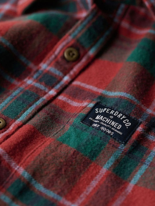 Lumberjack Long-sleeved Cotton Shirt Checked Buckshot Check Red