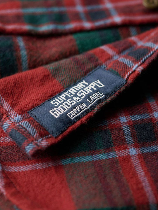 Lumberjack Long-sleeved Cotton Shirt Checked Buckshot Check Red