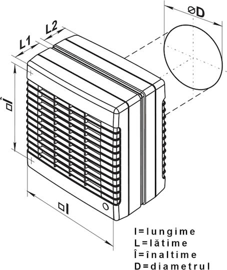 Vents Lüfter für das Badezimmer 125mm
