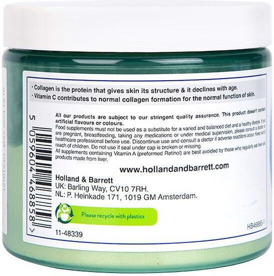 Holland & Barrett Vegan Collagen Support με Βιταμίνη C 150gr Tropical