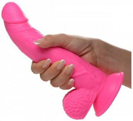 XR Dildo με Όρχεις και Βεντούζα Ροζ