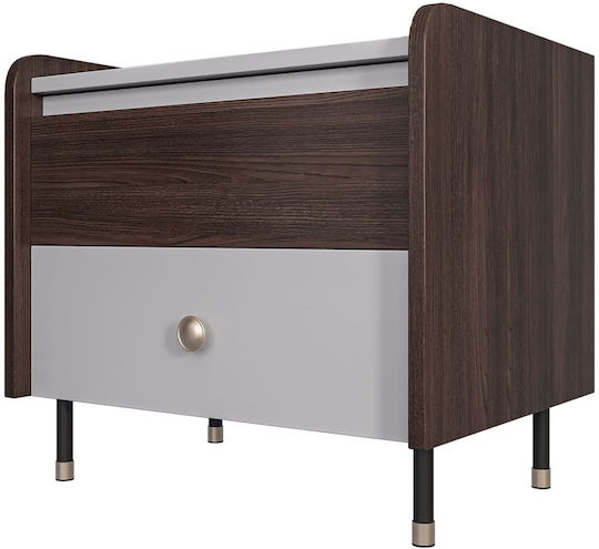 Holz-Nachttisch Forza Boras/Eiche-Asche 55x42x50cm