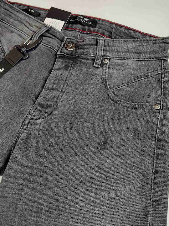 Ανδρικό Παντελόνι Τζιν Ελαστικό Slim Fit Γκρι