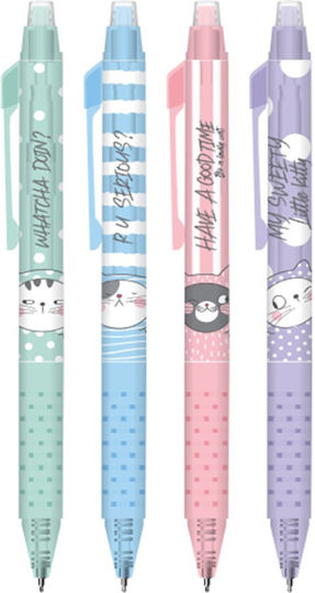 M&G So Many Cats Pen Gel 0.5mm Blue with Blue Ink