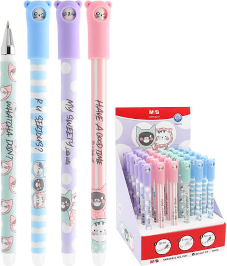 M&G So Many Cats Pen Gel 0.5mm Blue with Blue Ink