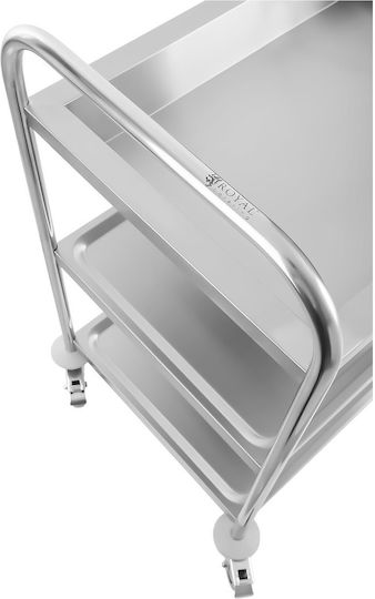 Edelstahl-Servierwagen 3 Ablagen Royal Catering