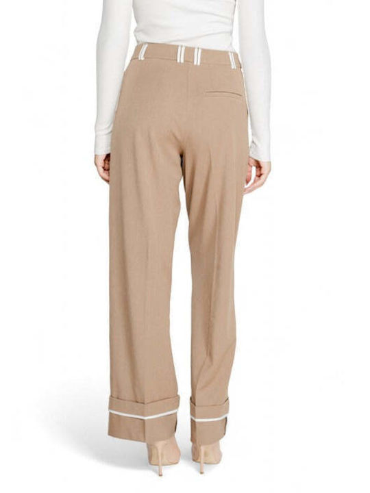 Only Women's Fabric Trousers Brown