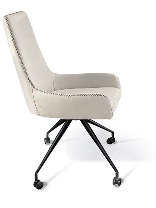 Stuhl mit Rollen in Weiß Farbe 55x88x55cm 1Stück