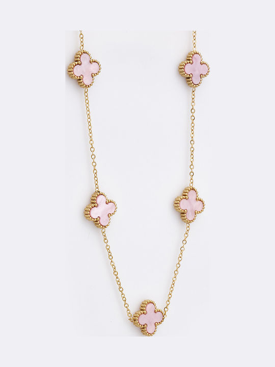 Rosa Vergoldete Stahl Halskette