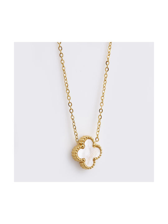 Necklace with design Flower from Gold Plated Steel