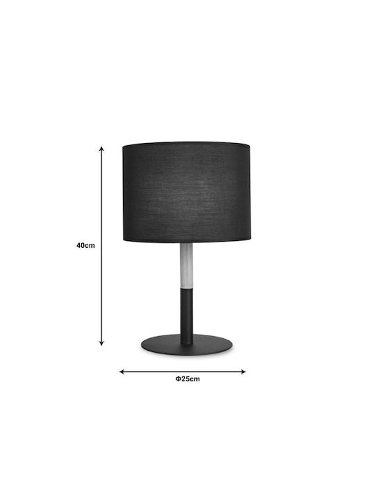 Pakketo Kerky Metal Table Lamp for Socket E27 with Black Shade and Base