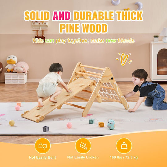 Vevor Kletterset für Kinder 4 in 1 mit Kletterfläche aus Holz