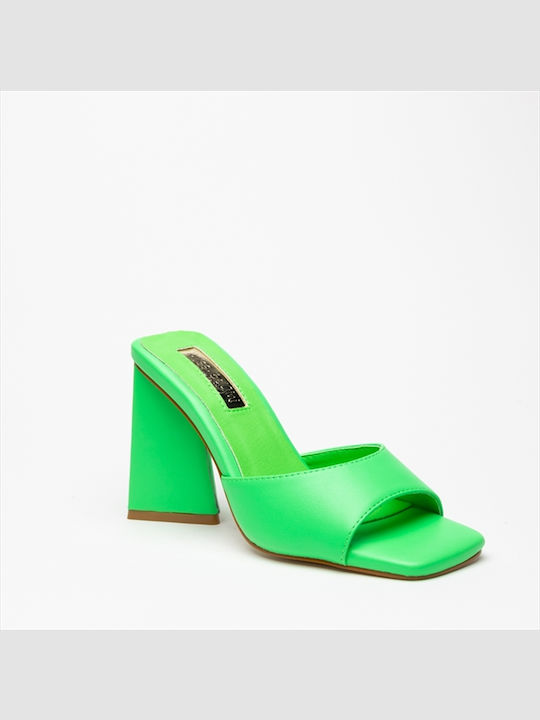 Miss Belgini Heel Mules Green