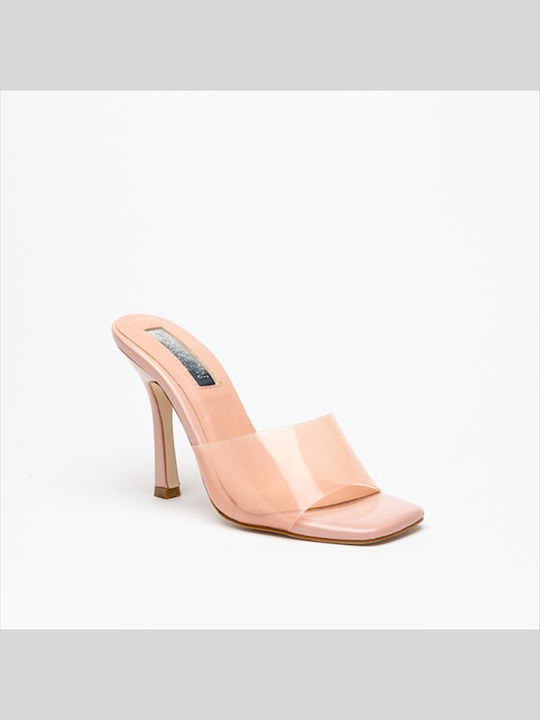 Miss Belgini Mules mit Absatz in Rosa Farbe