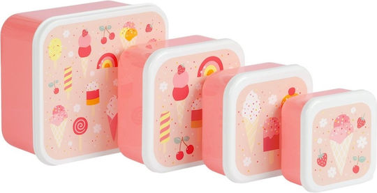 A Little Lovely Company Plastik Kinder Lunchset Mehrfarbig