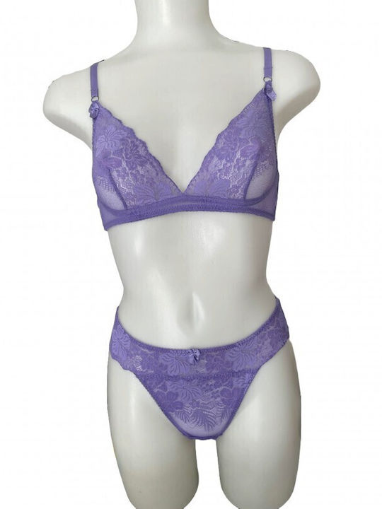 Modern Ocean Lace Underwear Set with Slip MOV