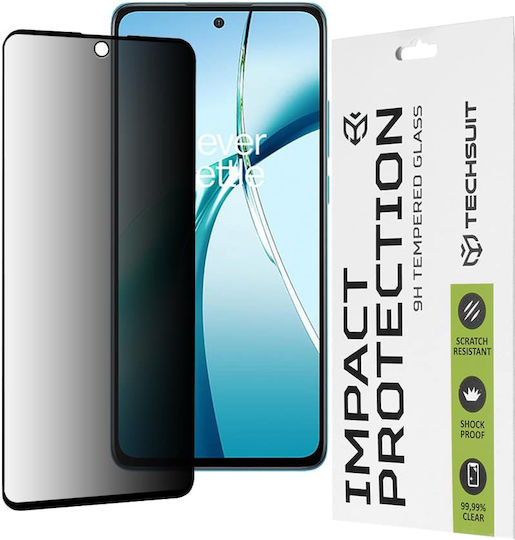 Techsuit Adeziv complet Privacy Full Face Tempered Glass Negru (OnePlus Nord CE 4 Lite)