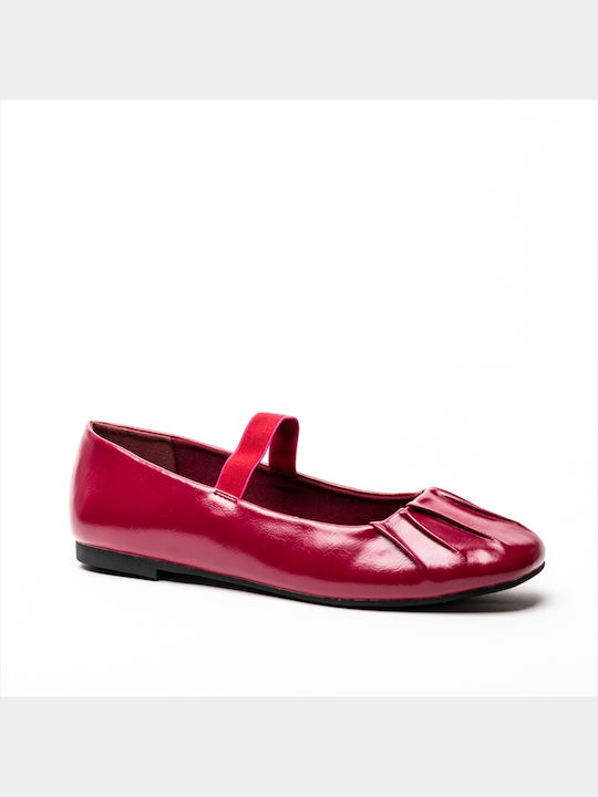 Miss Belgini Faltige Ballerinas Rot