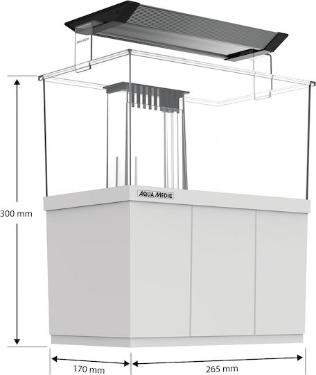 Aqua Medic Acvariu De Pești Cu Memorie Internă 4lt Include Iluminat Circulator Filtru 26.5x17x30cm Alb