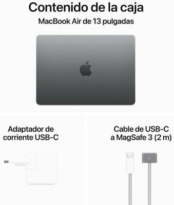 Apple MacBook Air 13" (2024) 13.6" Retina Display (M3-8-core/8GB/512GB SSD) Space Gray (ES Keyboard)