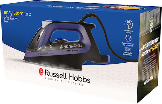 Russell Hobbs Easy Store Pro Plug & Wind Dampfbügeleisen 2400W mit Keramiksohle und kontinuierlicher Dampfabgabe 50g/min