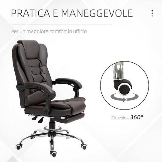 HomCom Καρέκλα Διευθυντική Καφέ