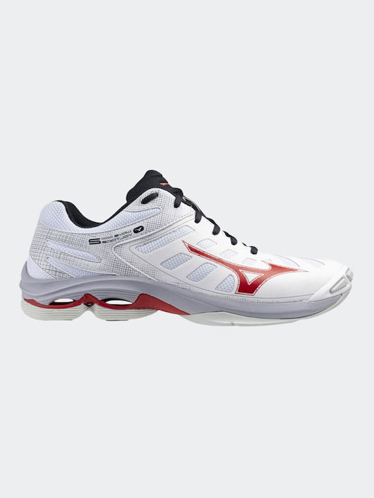 Mizuno Wave Voltage 2 Ανδρικά Αθλητικά Παπούτσια Βόλεϊ Λευκό / Κόκκινο / Γκρι