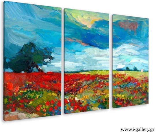 I-gallery Τρίπτυχος Πίνακας σε Καμβά 100x100cm