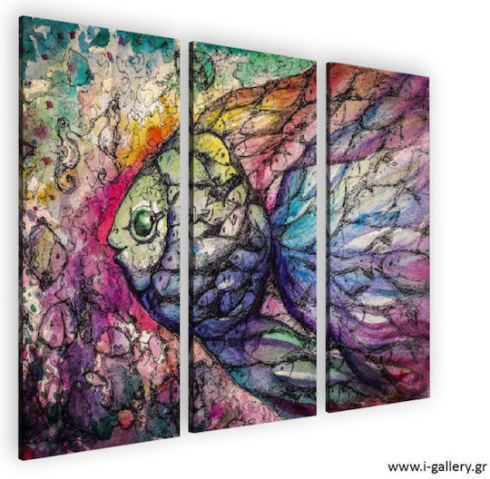 I-gallery Τρίπτυχος Πίνακας σε Καμβά 100x100cm