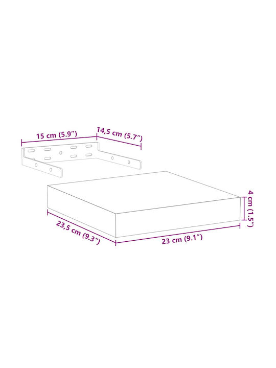 Shelves Wall Coffee 2pcs 23x23.5x4cm