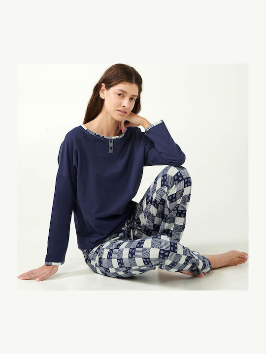 Vamp Χειμερινή Γυναικεία Fleece Μπλούζα Πιτζάμας Blue Patriot Vamp Χειμερινή Γυναικεία Fleece Μπλούζα Πιτζάμας Blue Patriot