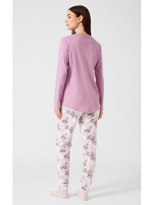 Minerva Winter Women's Pyjama Set Lilac, Purple Shadows Floral