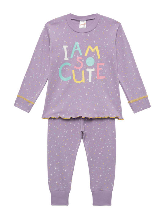 Minerva Детска пижама Зимна Lilac cute