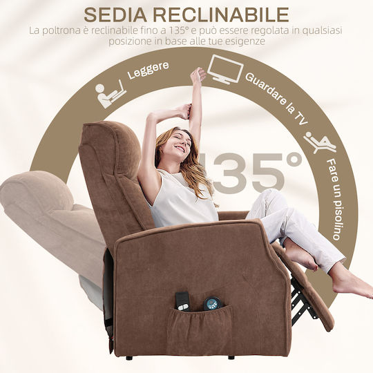 Relax Armchair Massage with Footstool Coffee 74.5x87.5x110cm