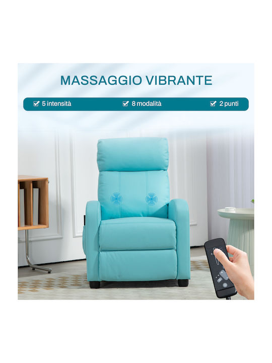 Relaxsessel Friseurwaschbecken mit Fußhocker aus Kunstleder Blue 68x88x98cm