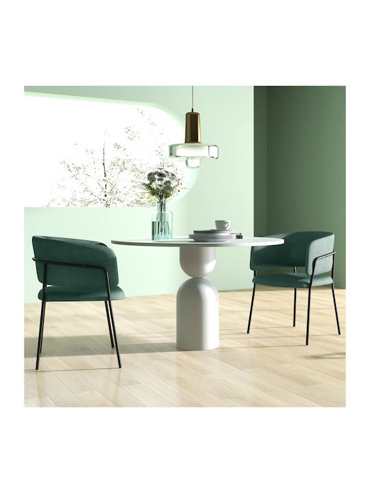Kitchen Fabric Armchair Green 57x53x73cm 2pcs