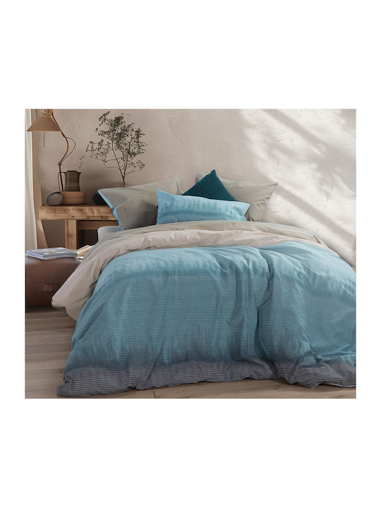 Nef-Nef Homeware Duvet Cover Set Cotton King with 2 Pillowcases 240x230 Honor Petrol