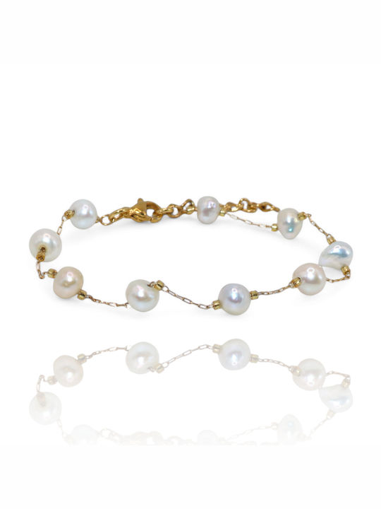 Bracelet Chain made of Steel with Pearls