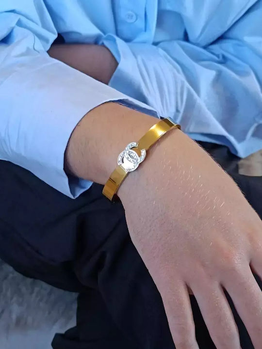 Bracelet Handcuffs made of Steel Gold Plated