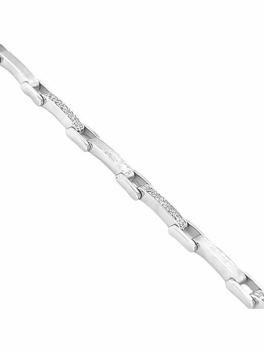 Xryseio Дамско Гривна от Бяло злато 14K с Циркон