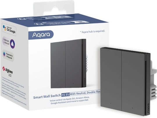 Aqara Intelligent Wall Switch H1 Neutral Point Double Rocker Grey