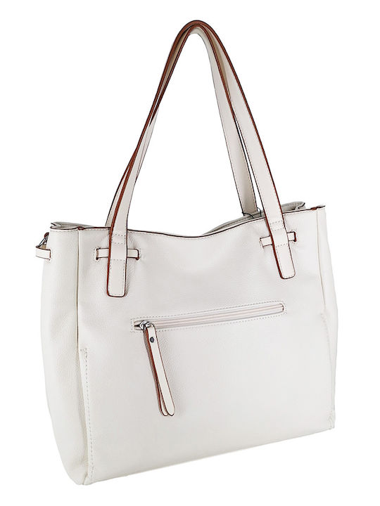 Verde Women's Bag Shopper Shoulder White