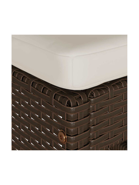 Hocker für Bar Für den Außenbereich Rattan mit Kissen Coffee 6Stück 40x40x76cm